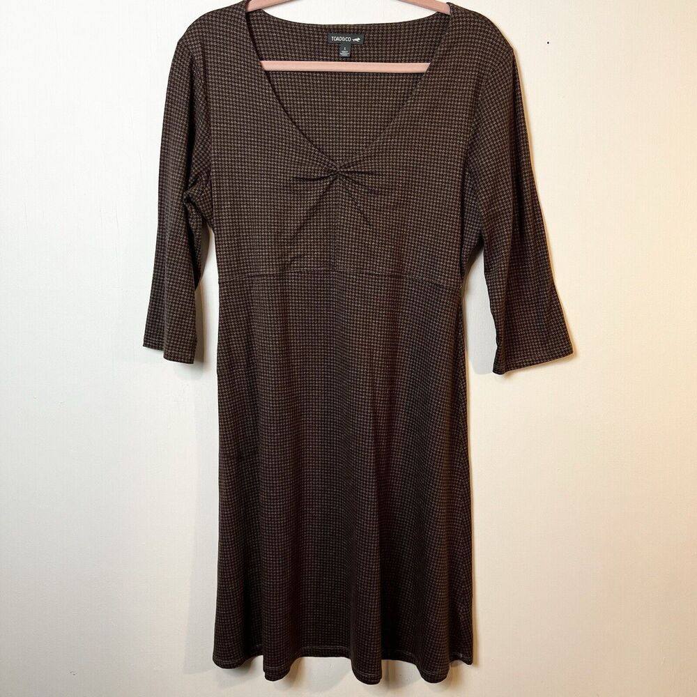Brown Checkered Women's Dress